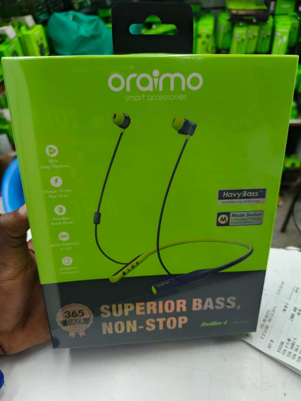 Oraimo Wireless Earphones – “Superior Bass, Non-Stop” Edition
